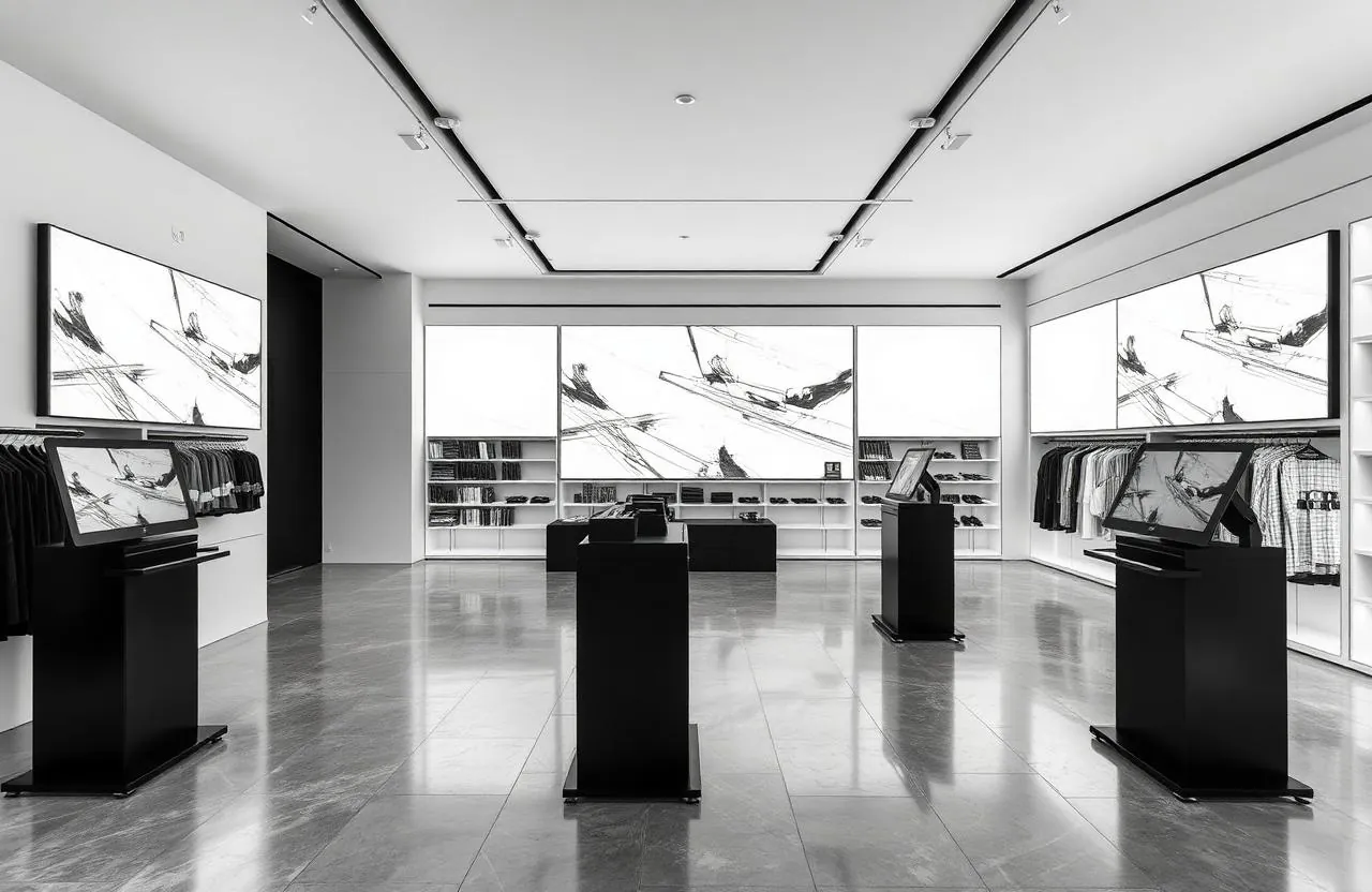 Retail digital signage installation by SAUBAG